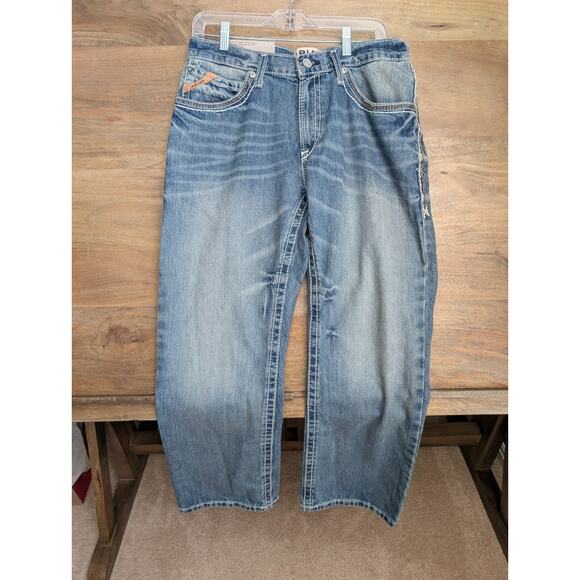 Ariat Jeans Mens 33/30 Light Blue Denim M4 Relaxed Bootcut Durango 10017511 NWT - Picture 1 of 4